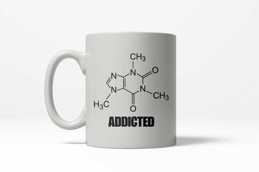 Funny White Caffeine Addicted Coffee Mug Nerdy coffee Tee