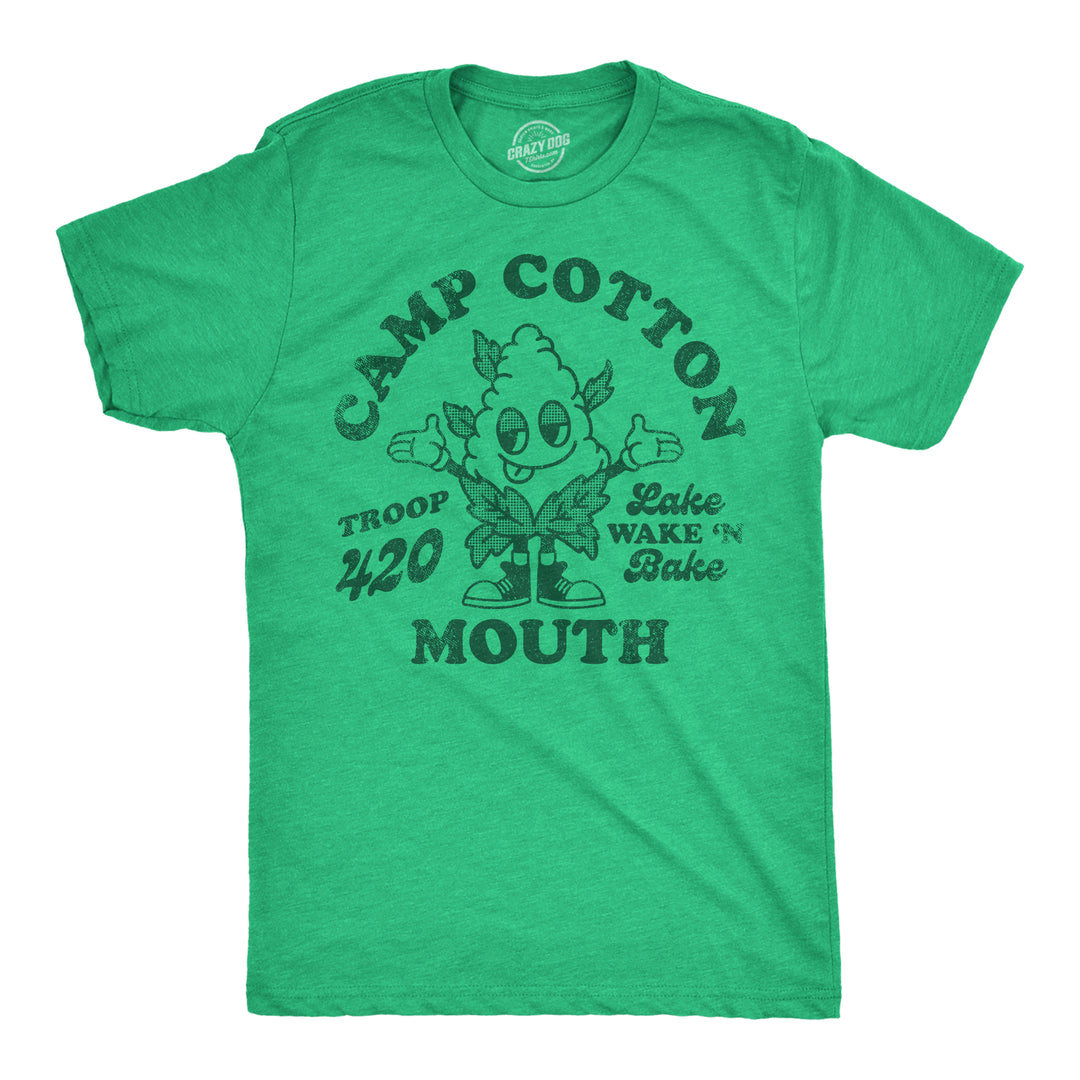 Funny Heather Green - Camp Cotton Mouth Camp Cotton Mouth Mens T Shirt Nerdy 420 Camping Tee