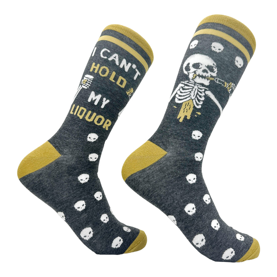 Funny Multi - LIQUOR Men's I Cant Hold My Liquor Sock Nerdy Halloween Liquor Drinking Tee