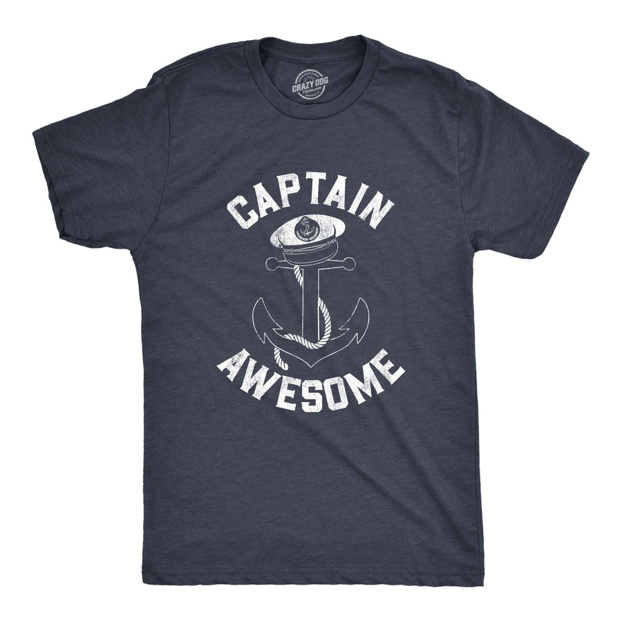 Funny Heather Navy Captain Awesome Mens T Shirt Nerdy Tee