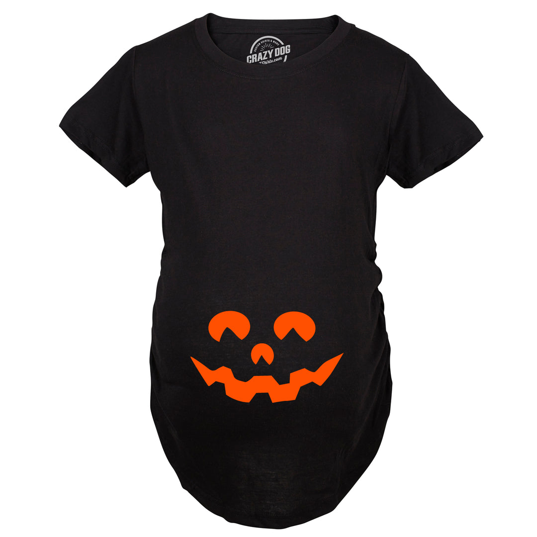 Cartoon Eyes Pumpkin Face Maternity T Shirt