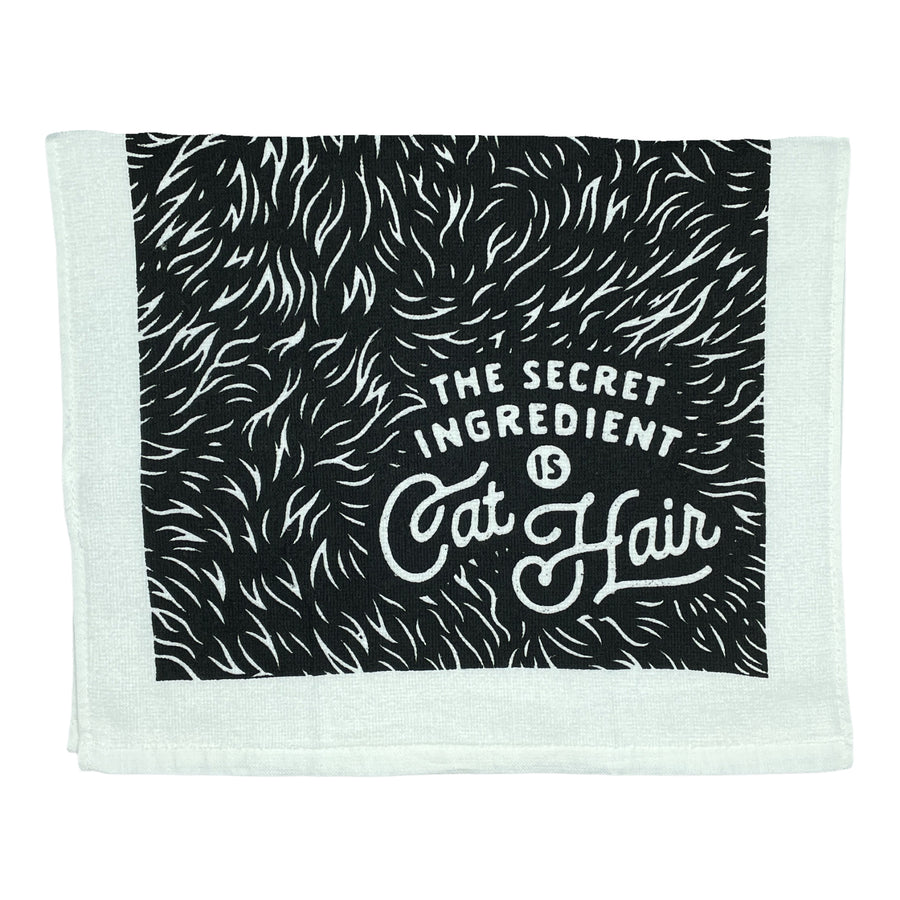 Funny Secret Ingrediant Cat Hair Secret Ingredient Is Cat Hair Tea Towel Nerdy Cat Tee