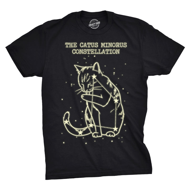 Funny Heather Black -  Catus Minorus GLOW INK Mens T Shirt Nerdy Halloween Science Cat Tee