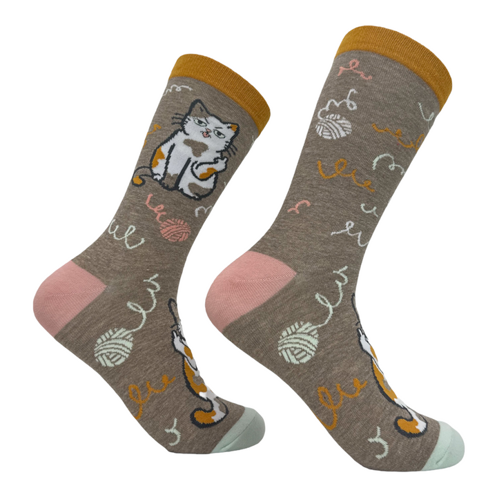 Funny Brown - FLIPPING Women's Cat Flipping The Bird Sock Nerdy Cat Tee