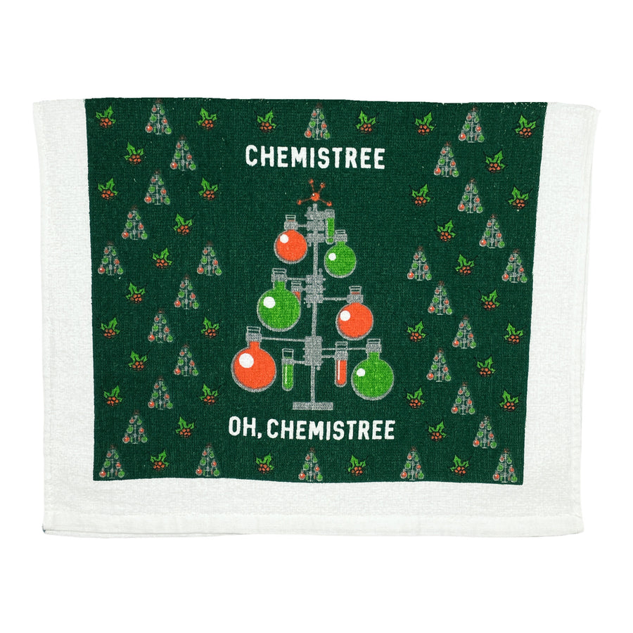 Funny Chemistree Chemistree Oh Chemistree Tea Towel Nerdy Christmas Science Tee