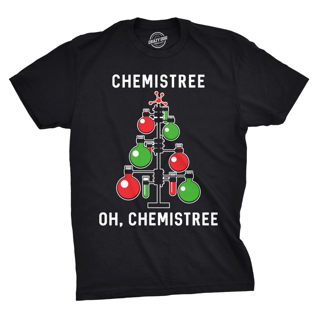 Funny Black Chemistree Mens T Shirt Nerdy Christmas Nerdy Science Tee