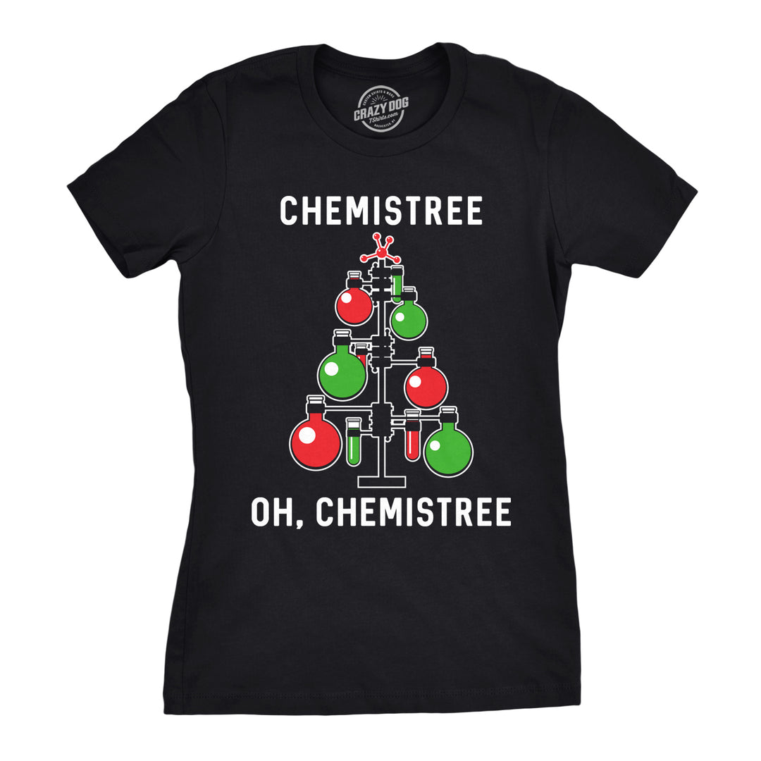 Funny Black Chemistree Womens T Shirt Nerdy Christmas Nerdy Science Tee