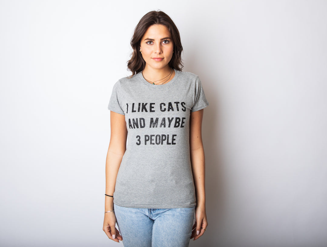 I Like Cats And Maybe 3 People Women's T Shirt