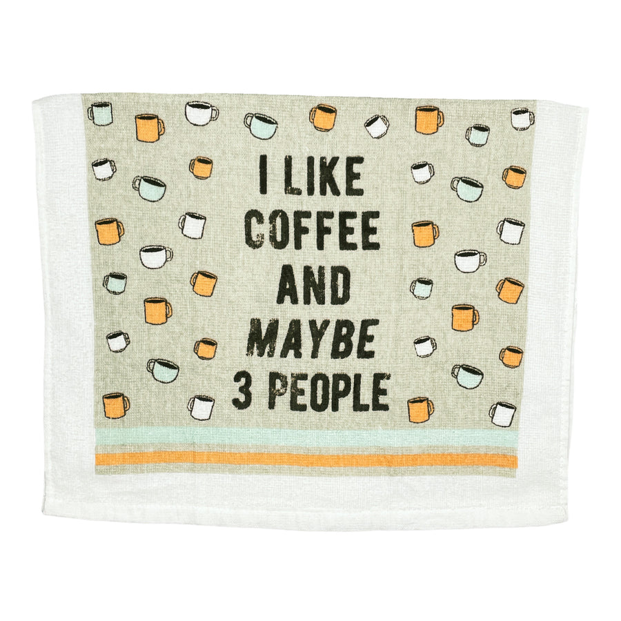 Funny Coffee 3 People I Like Coffee And Maybe 3 People Tea Towel Nerdy Coffee Introvert Tee