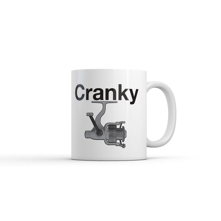 Funny White Cranky Coffee Mug Nerdy Fishing sarcastic Tee