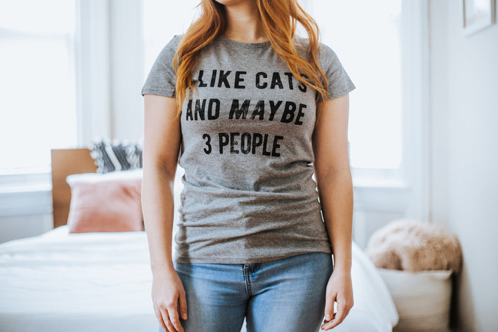 I Like Cats And Maybe 3 People Women's T Shirt