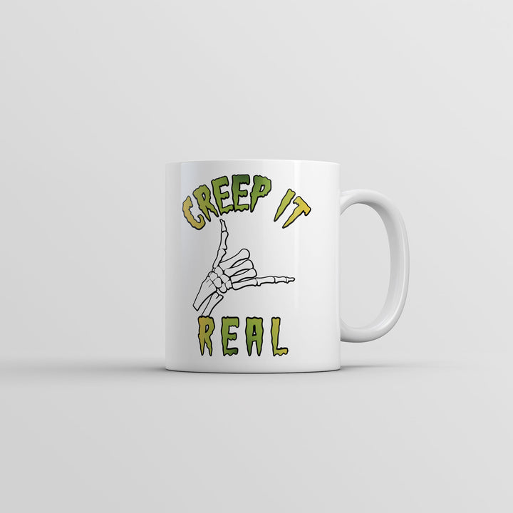 Funny White Creep It Real Coffee Mug Nerdy Halloween sarcastic Tee