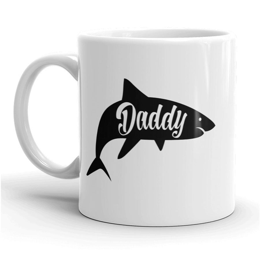 Funny White Daddy Shark Coffee Mug Nerdy Father's Day shark week Tee