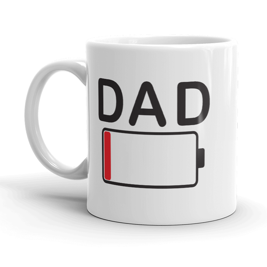 Funny White Dad Battery Coffee Mug Nerdy Tee