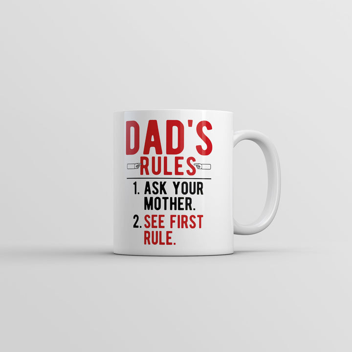 Funny White Dads Rules Coffee Mug Nerdy Father's Day sarcastic Tee