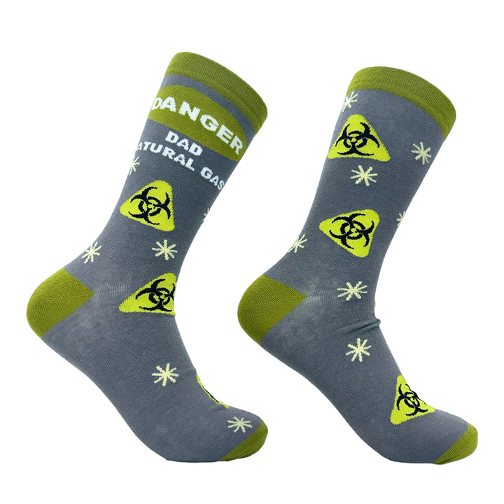 Funny Multi - Danger Dad Men's Danger Dad Natural Gas Sock Nerdy Toilet sarcastic Tee