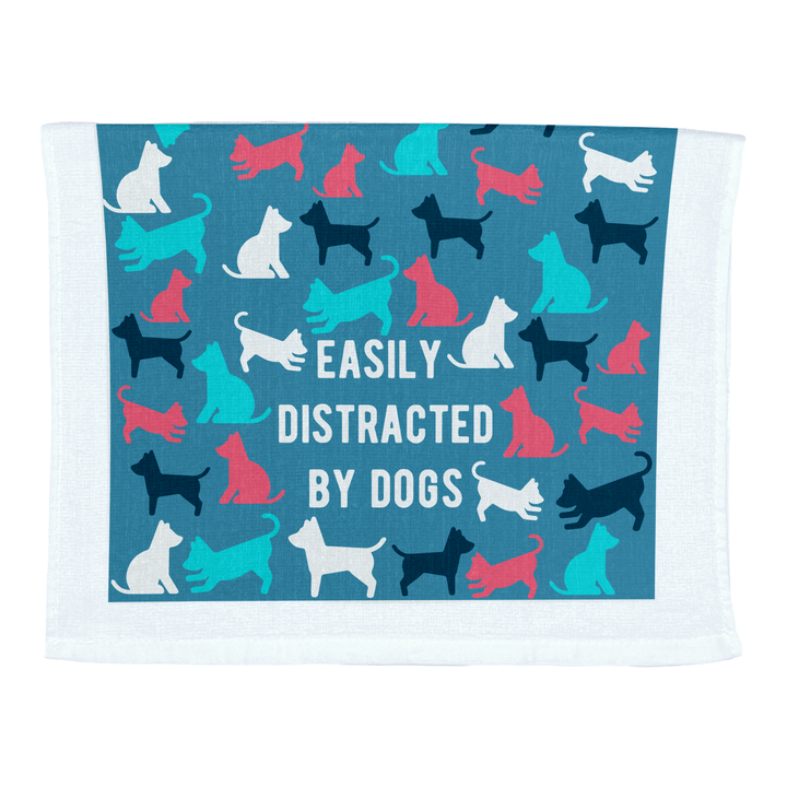 Funny Distracted By Dogs Easily Distracted By Dogs Tea Towel Nerdy Dog Tee