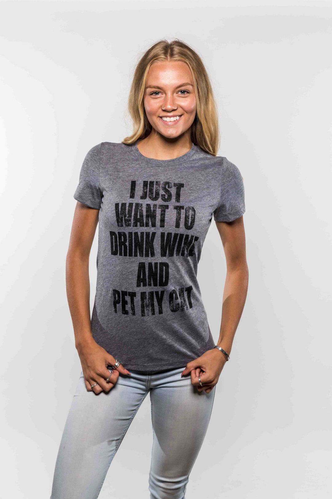 I Just Want To Drink Wine and Pet My Cat Women's T Shirt