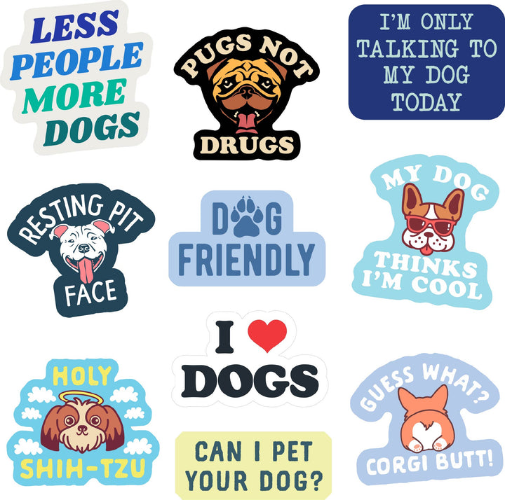 Funny Multi Dog Stickers Nerdy Dog sarcastic Tee