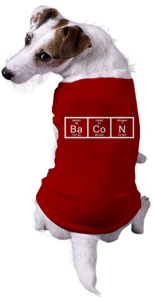 Funny Red Chemistry of Bacon Dog Shirt Nerdy Science Nerdy Food Tee