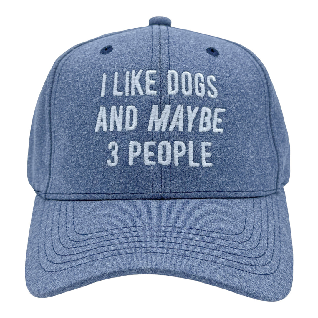 Funny Blue - Dogs And 3 People I Like Dogs And Maybe 3 People Nerdy sarcastic Dog Introvert Tee