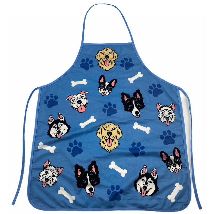 Funny Blue Dogs And Bones Apron Nerdy Dog Tee