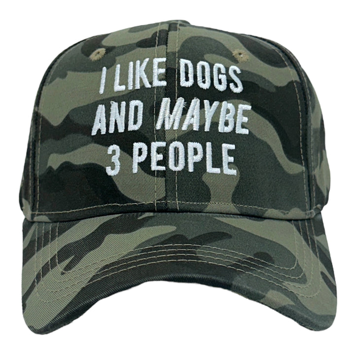 Funny Camo - Dogs And  3 People I Like Dogs And Maybe 3 People Nerdy sarcastic Dog Introvert Tee