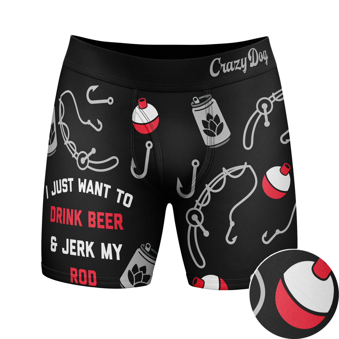 I Just Want To Drink Beer And Jerk My Rod Boxer Briefs