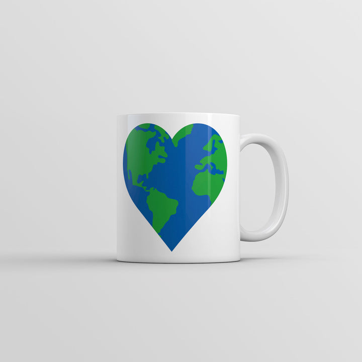 Funny White Earth Heart Coffee Mug Nerdy Earth Tee