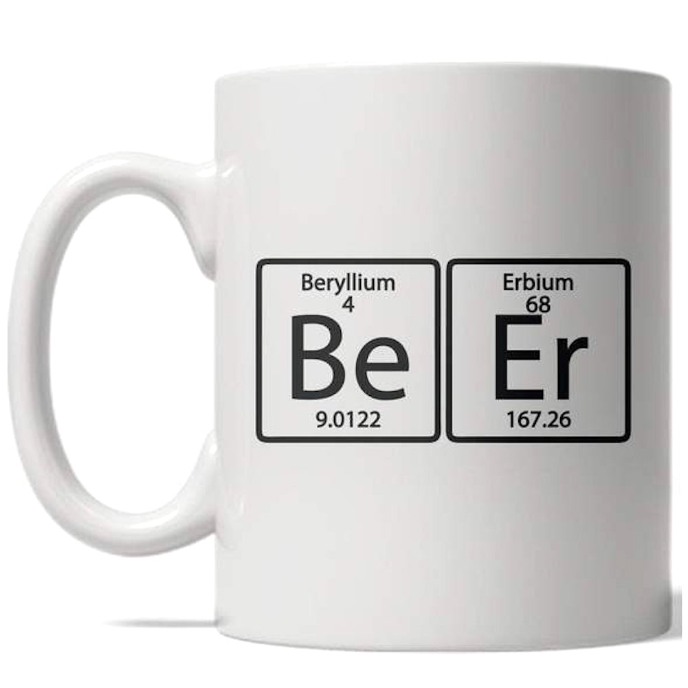 Funny White Element Of Beer Coffee Mug Nerdy science Tee