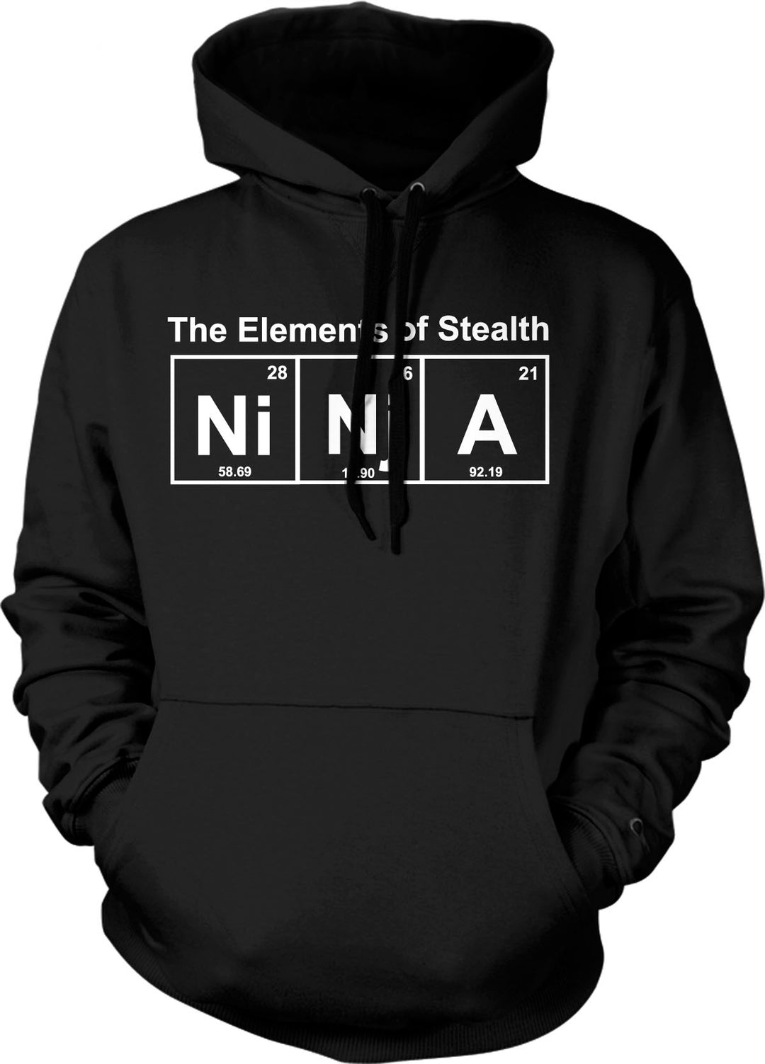 Funny Heather Black Element of Stealth Hoodie Nerdy Nerdy Science Ninja Tee