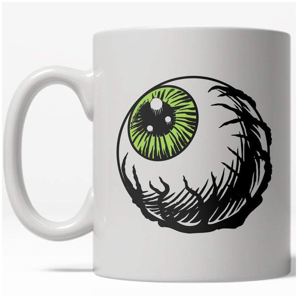 Funny White Eyeball Coffee Mug Nerdy Halloween Tee