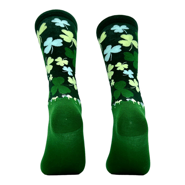 Mens Funny Socks Falling Clovers St Patricks Day Novelty Socks For Men (Falling Clovers) - Mens (9-11)