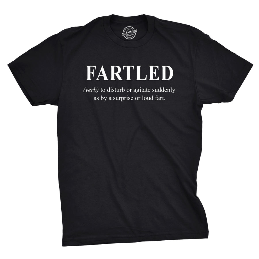 Funny Heather Black - Fartled Fartled Mens T Shirt Nerdy toilet Tee