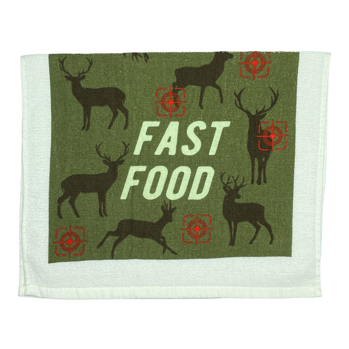 Funny Fast Food Deer Fast Food Tea Towel Nerdy Hunting Tee