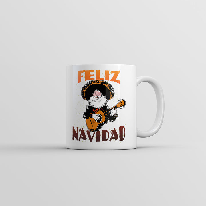 Funny White Feliz Navidad Coffee Mug Nerdy Christmas Tee