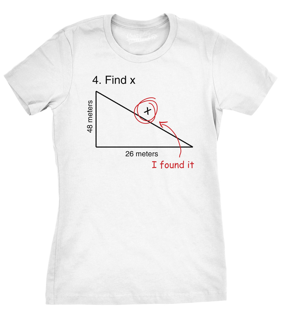 Funny White Find X Womens T Shirt Nerdy Nerdy Teacher Sarcastic Tee