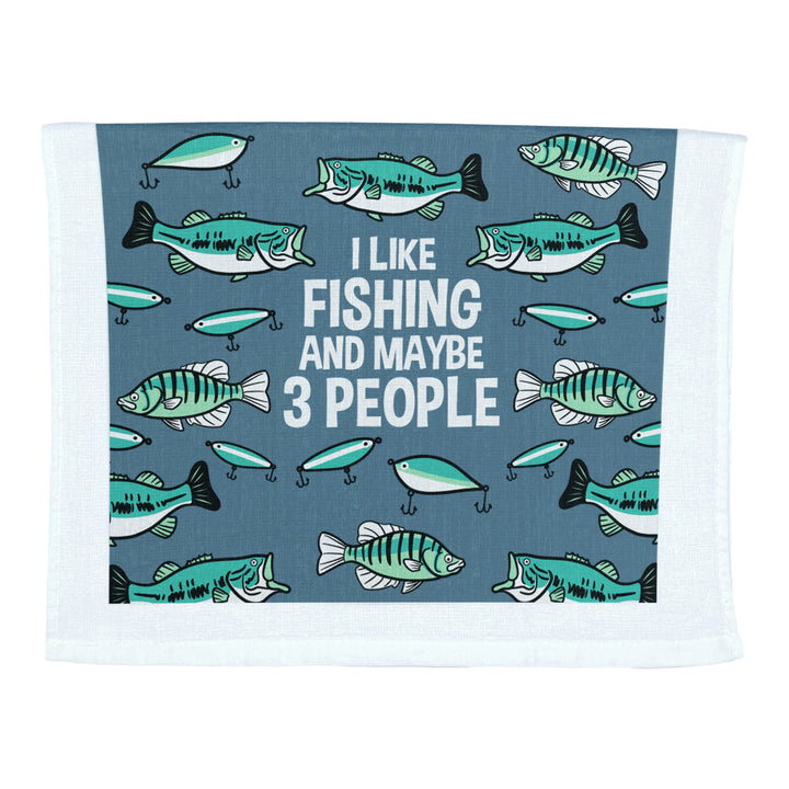 Funny Fishing 3 People I Like Fishing And Maybe 3 People Tea Towel Nerdy Fishing Introvert Tee