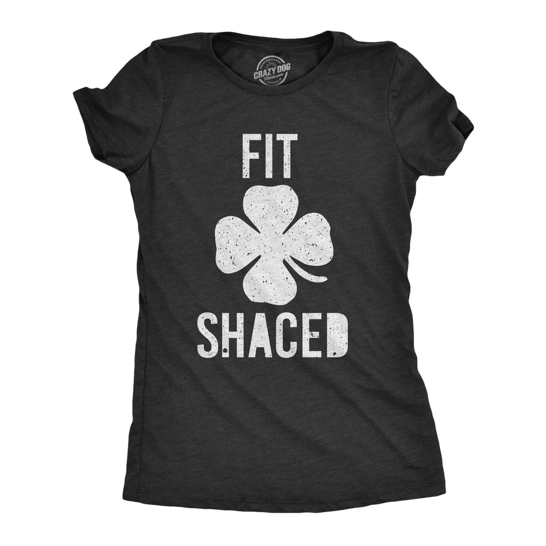 Funny Heather Black Fit Shaced Womens T Shirt Nerdy Saint Patrick's Day Beer Drinking Tee