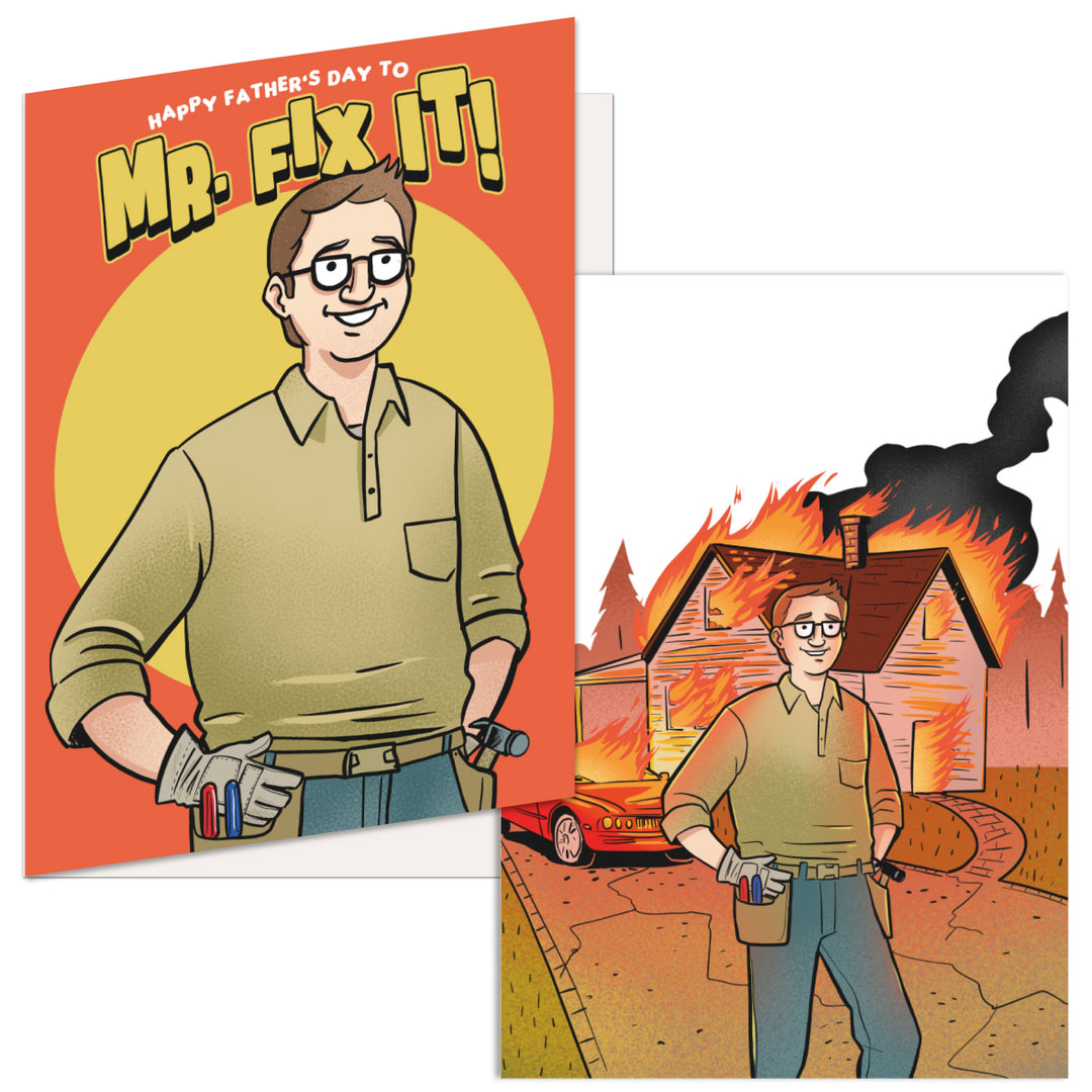 Funny Mr Fix It Father's Day Cards Nerdy Father's Day Tee