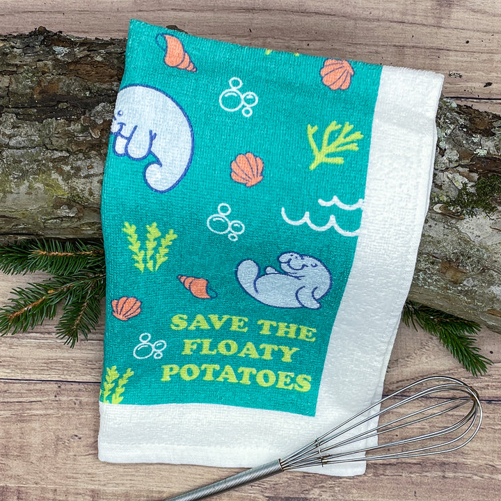 Save The Floaty Potatoes Tea Towel Tea Towel