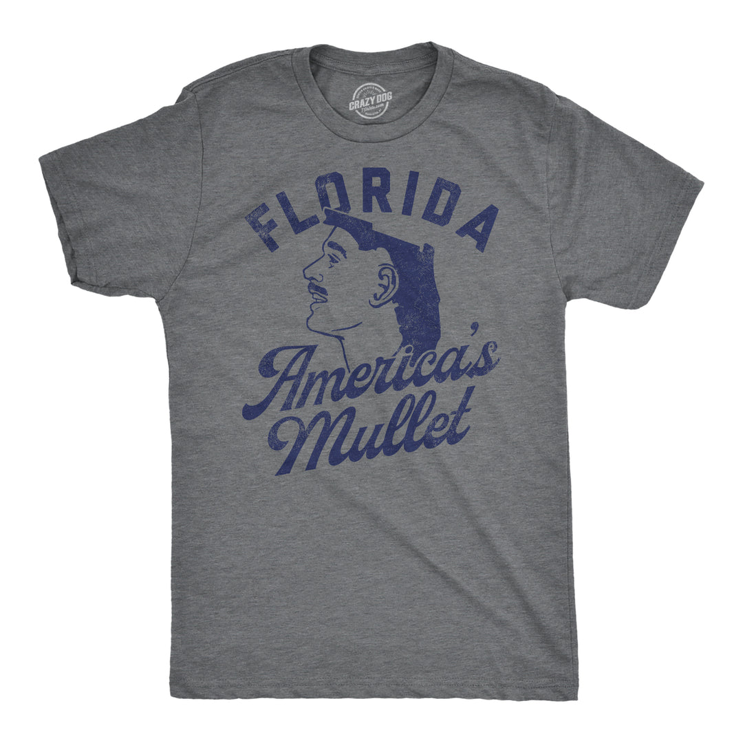 Funny Dark Heather Grey - Florida Americas Mullet Florida Americas Mullet Mens T Shirt Nerdy sarcastic Tee