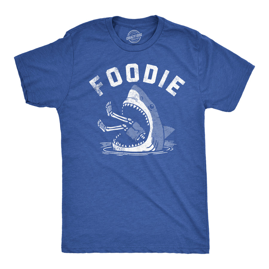 Funny Heather Royal - Foodie Shark Foodie Shark Mens T Shirt Nerdy shark week sarcastic Food Tee