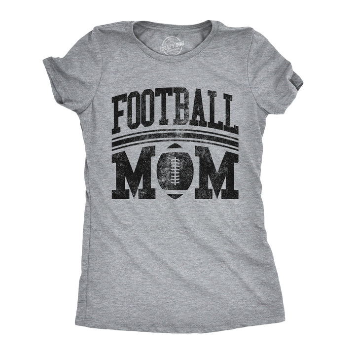 Funny Light Heather Grey Football Mom Womens T Shirt Nerdy Mother's Day Football Tee