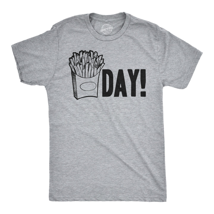 Funny Light Heather Grey Fry Day French Fry Mens T Shirt Nerdy Food Tee