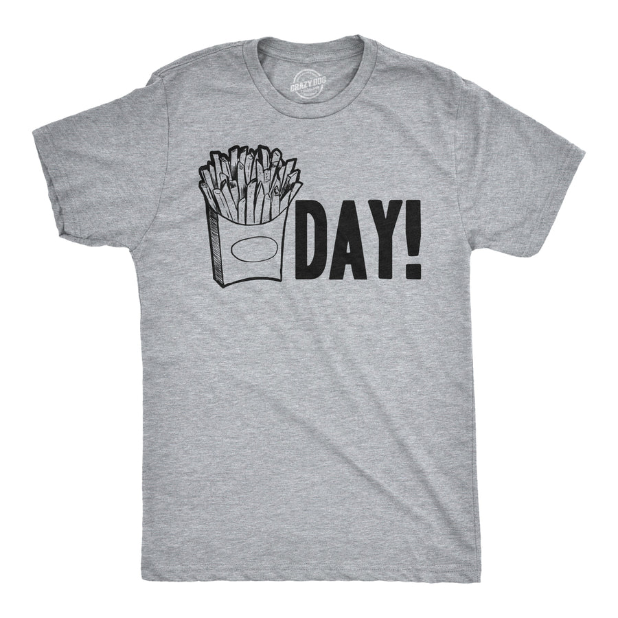 Funny Light Heather Grey Fry Day French Fry Mens T Shirt Nerdy Food Tee