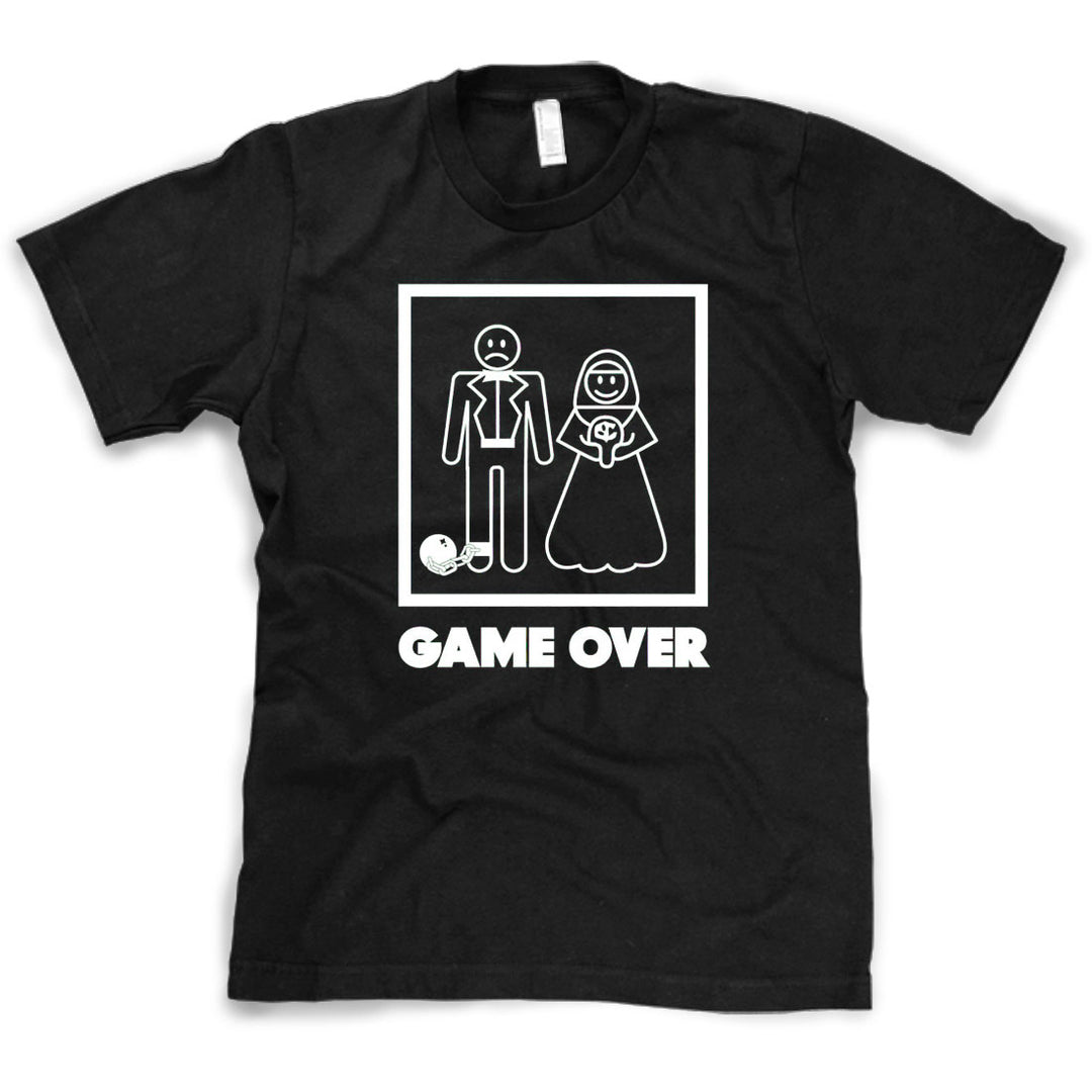 Funny Black Mens T Shirt Nerdy Video Games Wedding Tee