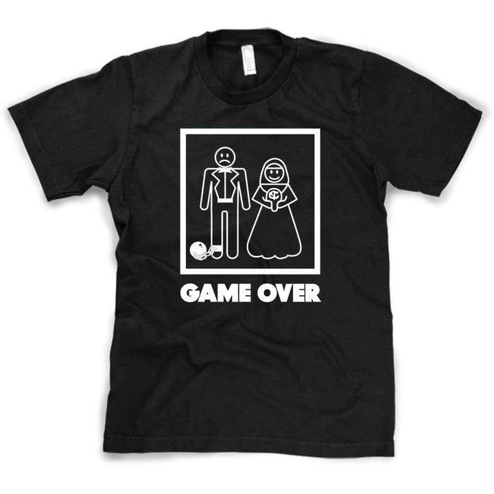 Funny Black Mens T Shirt Nerdy Video Games Wedding Tee