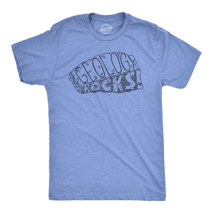 Funny Heather Light Blue Geology Rocks Mens T Shirt Nerdy Science Tee