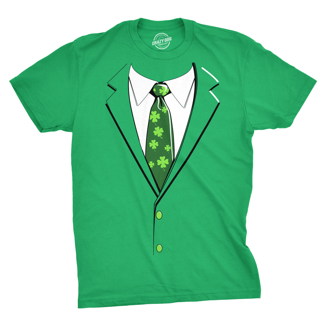 Funny Heather Green - Irish Tuxedo Green Irish Tuxedo Mens T Shirt Nerdy Saint Patrick's Day Beer Drinking Tee